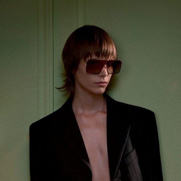 Victoria Beckham VB238S 041 Shield Sunglasses – Gunmetal/Blue - Picture 2 of 10